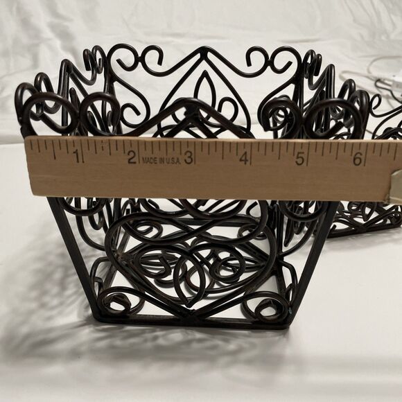 Southern Living at Home Rosedale Plant Holders Set of 2 Estate Iron Collection - Picture 3 of 8